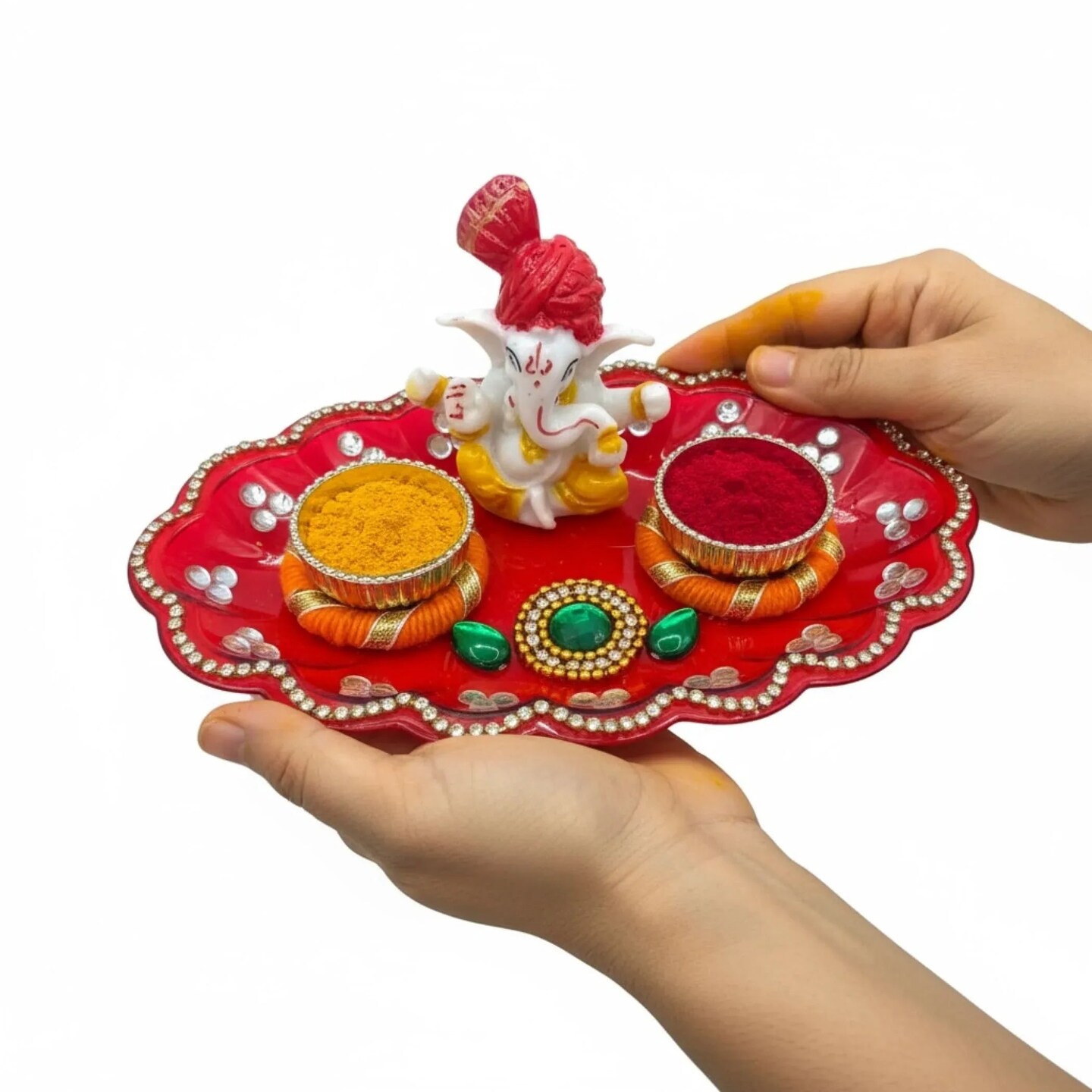 Ganesha Haldi Kumkum Holder Thali, Pooja Return Gift, Indian Housewarming Gifts, Shivratri, Wedding Favor, Navarathri Favors, Baby Shower