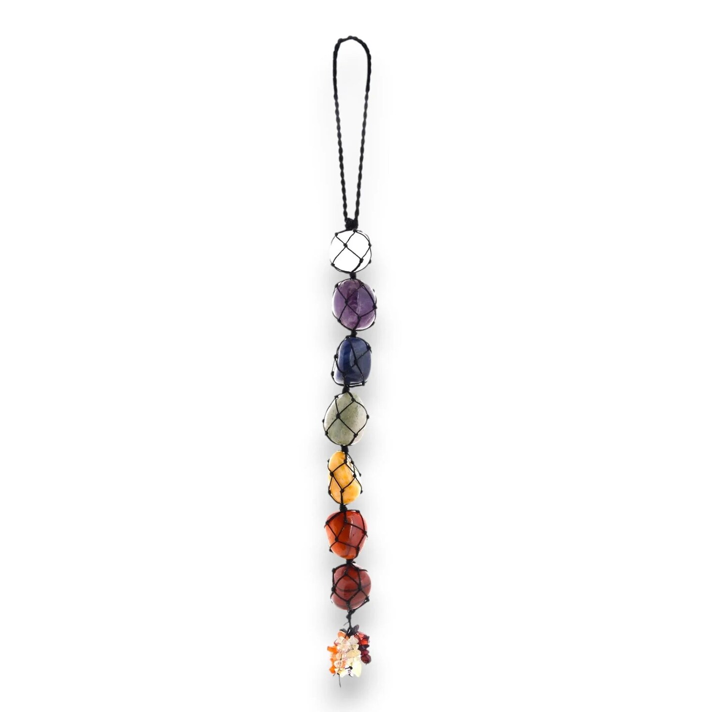 7 Chakra Hanger Car Hanging Ornament Tumbled Gemstones Reiki Healing Crystals Tassel Wall Hanging Meditation Yoga Feng Shui Chakras Spiritual Gift Goodluck Charm - Office Kitchen Home Decor