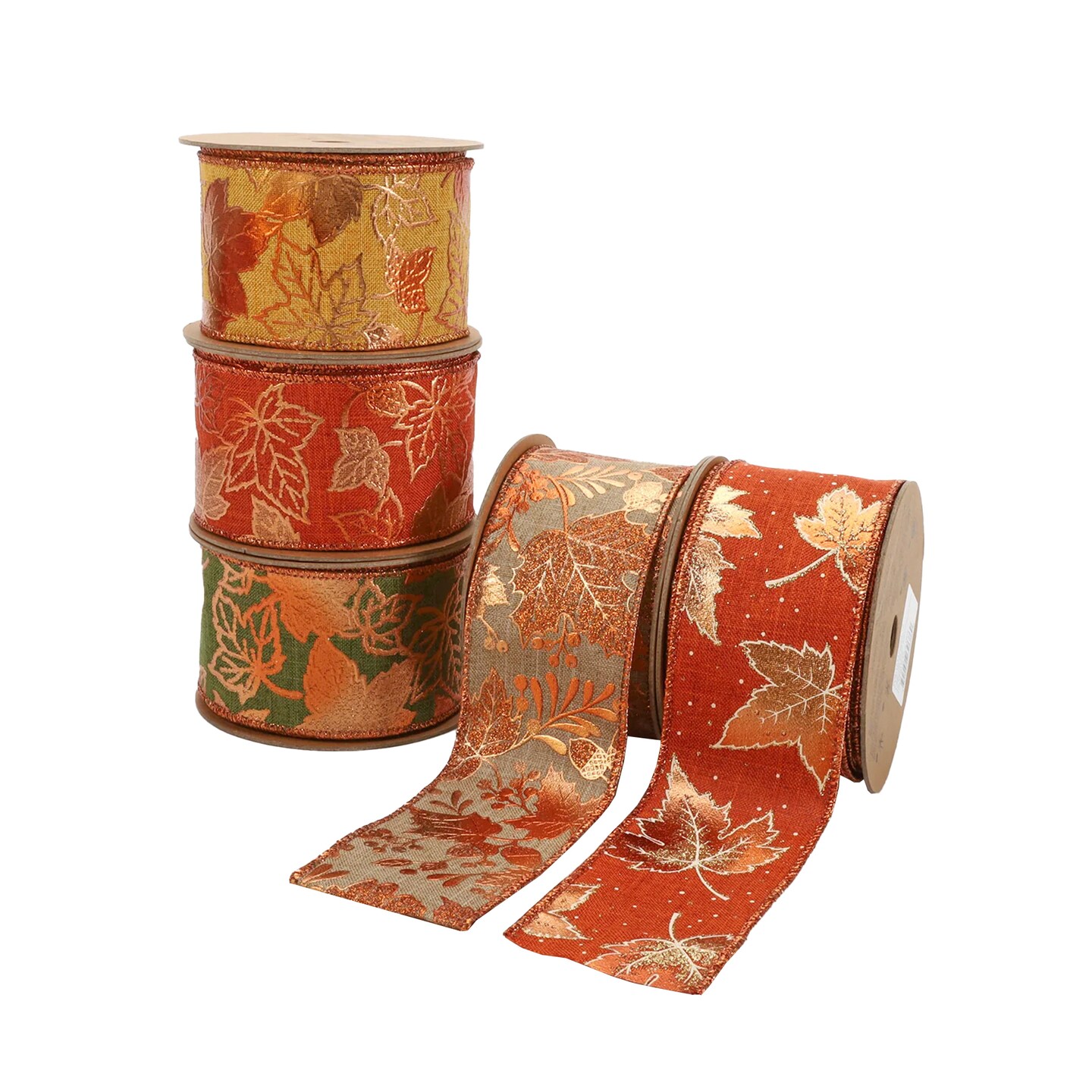 LaRibbons 2 1/2&#x22; Wired Ribbon | Leaf | 10 Yard Roll