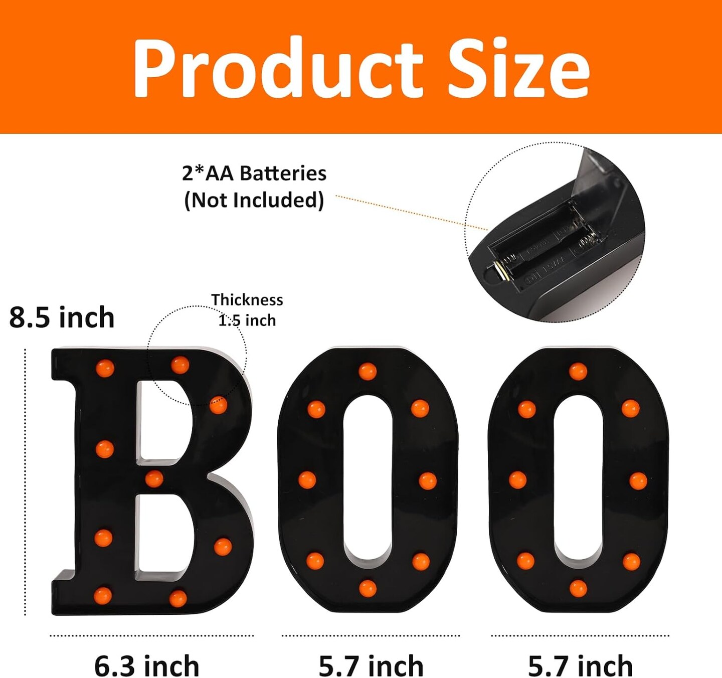 LED “BOO” Marquee Sign – Light-Up Halloween Tabletop Decor for Mantel, Fireplace & Party Display