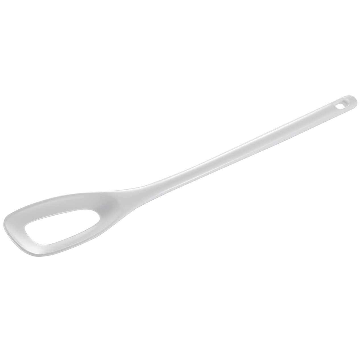 Hutzler 12 Inch Melamine Blending / Mixing Spoon with Hole - White