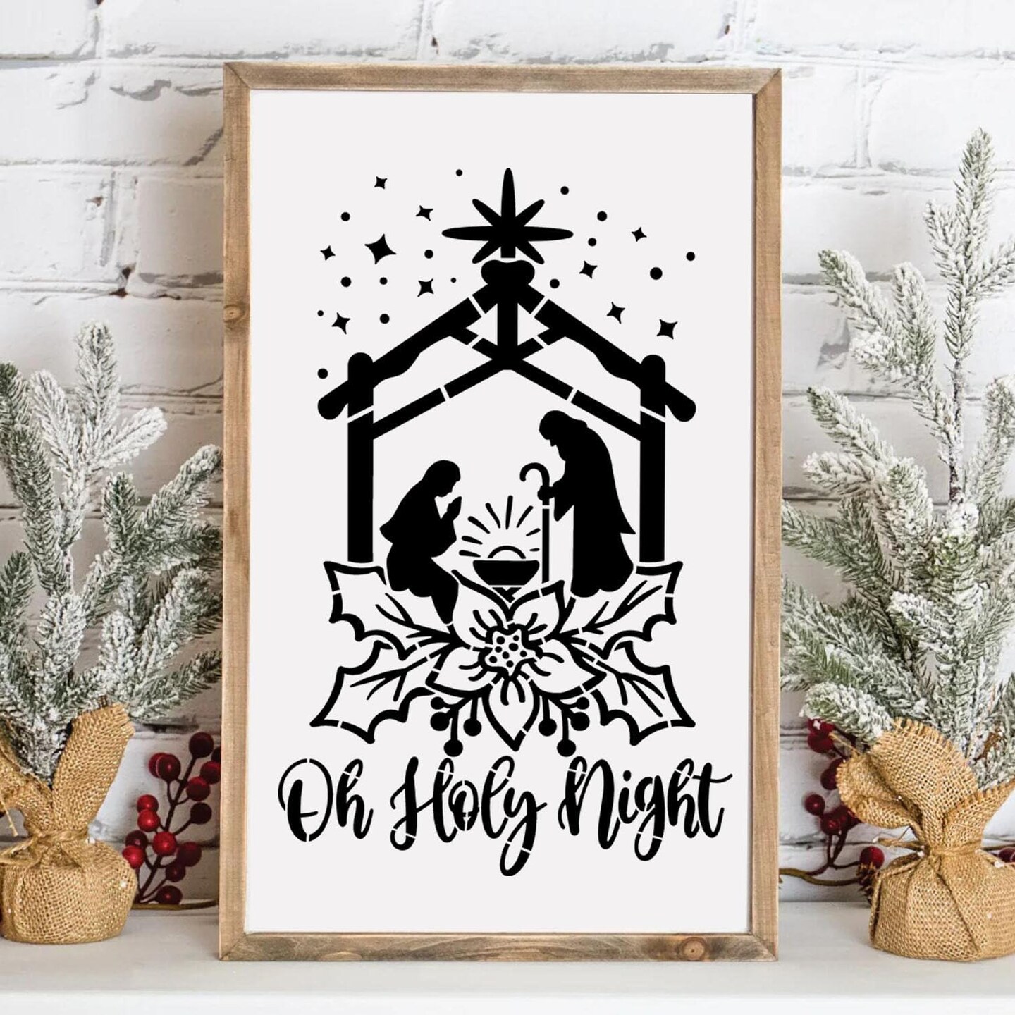 Nativity Stencils for Crafts Reusable Believe Holiday Drawing 12&#x22;L x 8&#x22;W