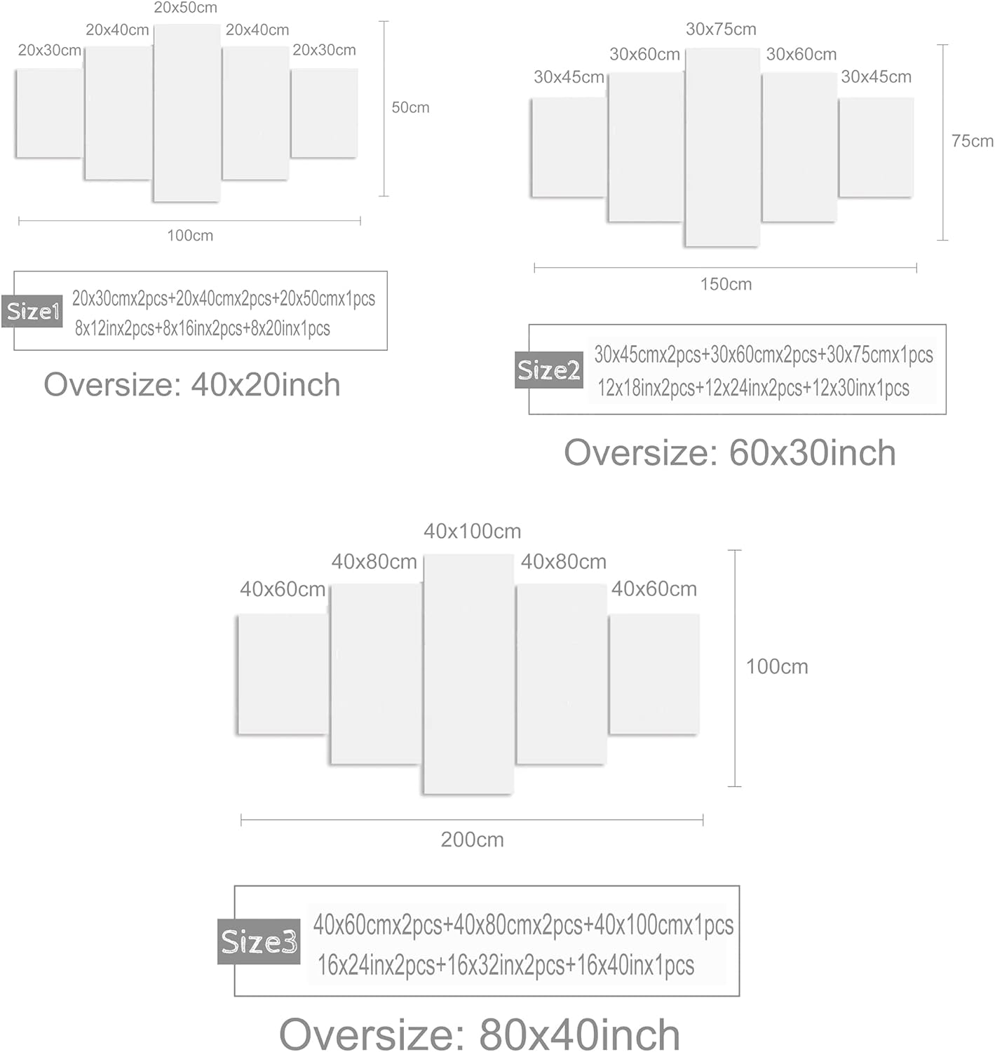 Abstract Beach Canvas Wall Art – 5-Piece Landscape Set, Sunset on Ocean, Nature-Inspired Beach Décor for Home, 40" x 20"