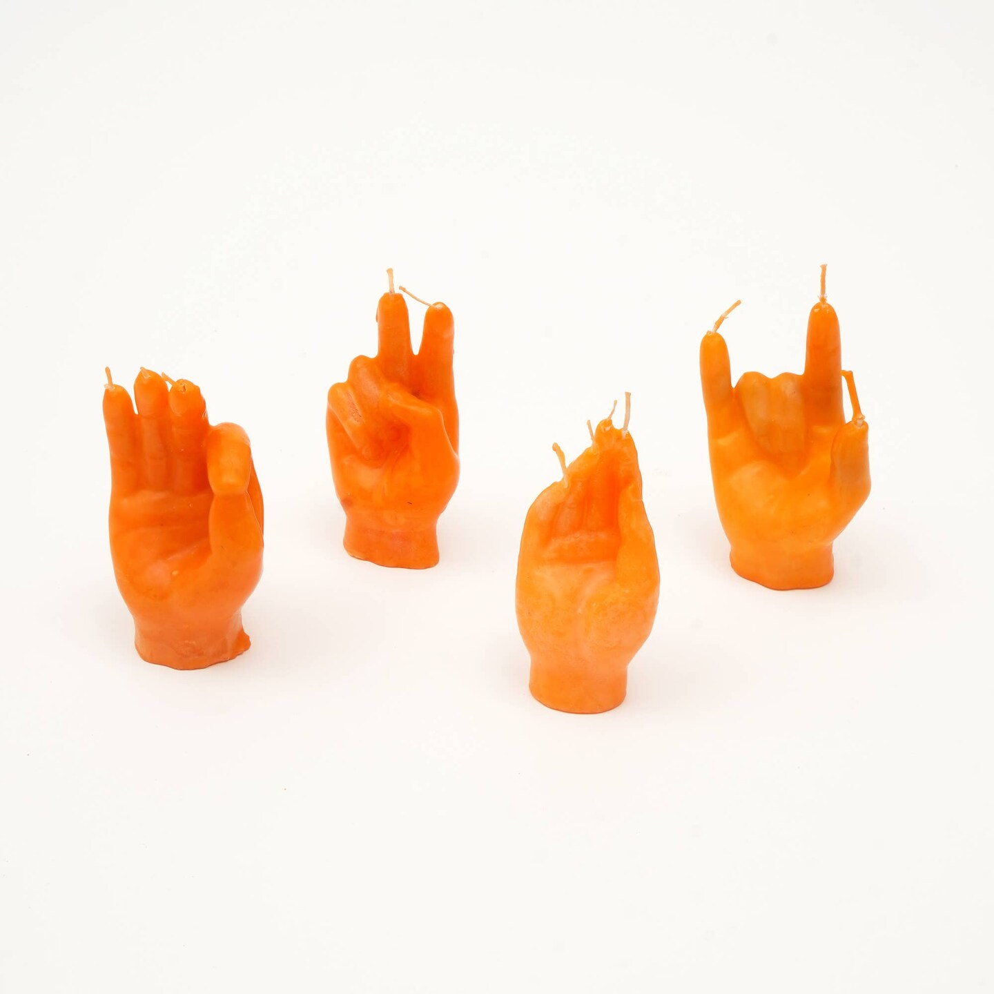 Funky Hands Gesture Halloween Multicolor Candle Box - 12 Pcs