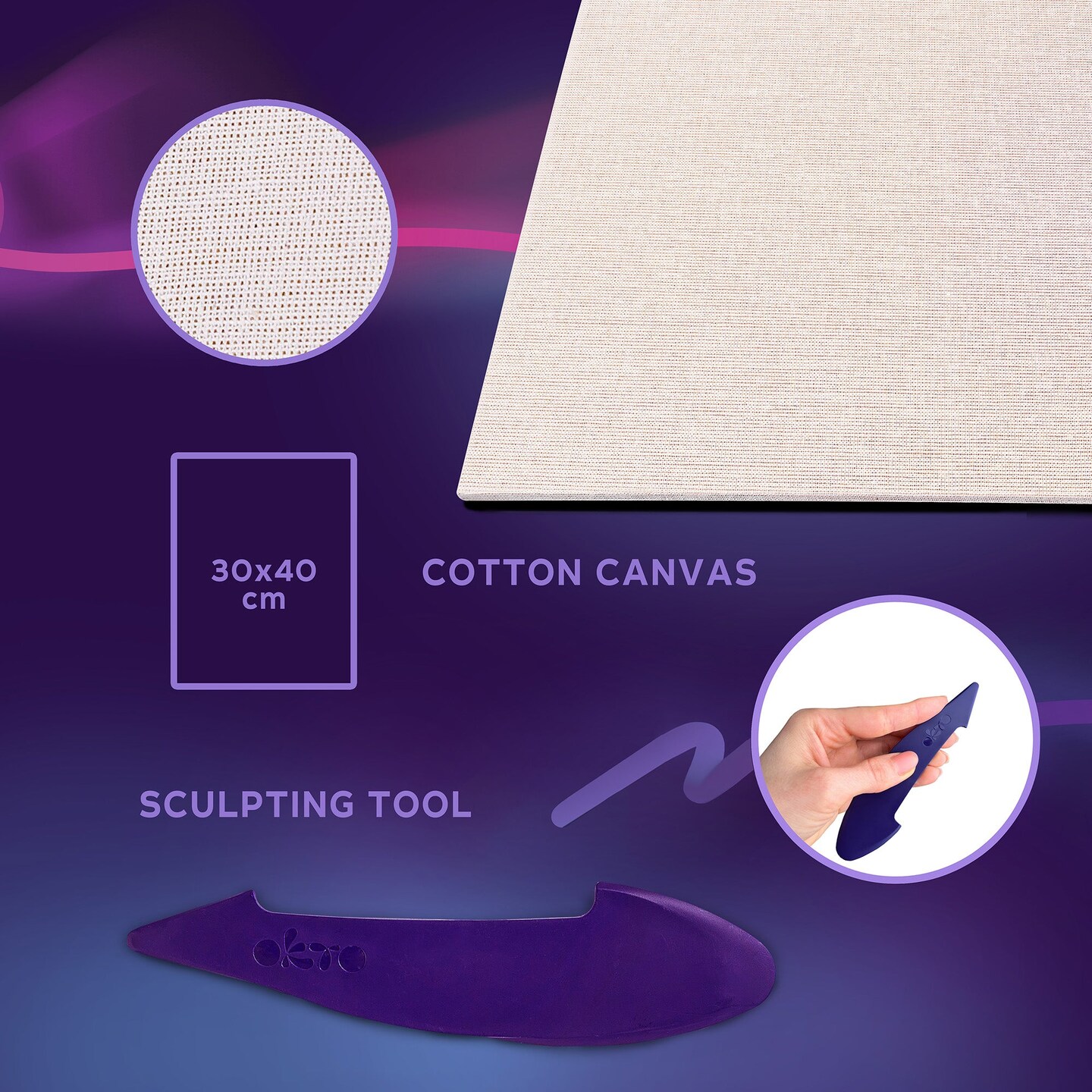 OKTO Sensory Art 3D Painting “Sunflowers” – 11.8” x 15.7” Canvas Kit