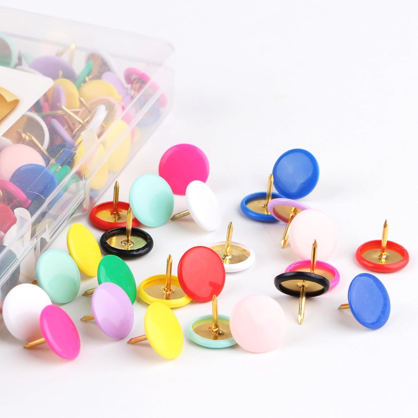 400-Count Colorful Plastic Thumbtacks – Decorative Push Pins for Corkboards.