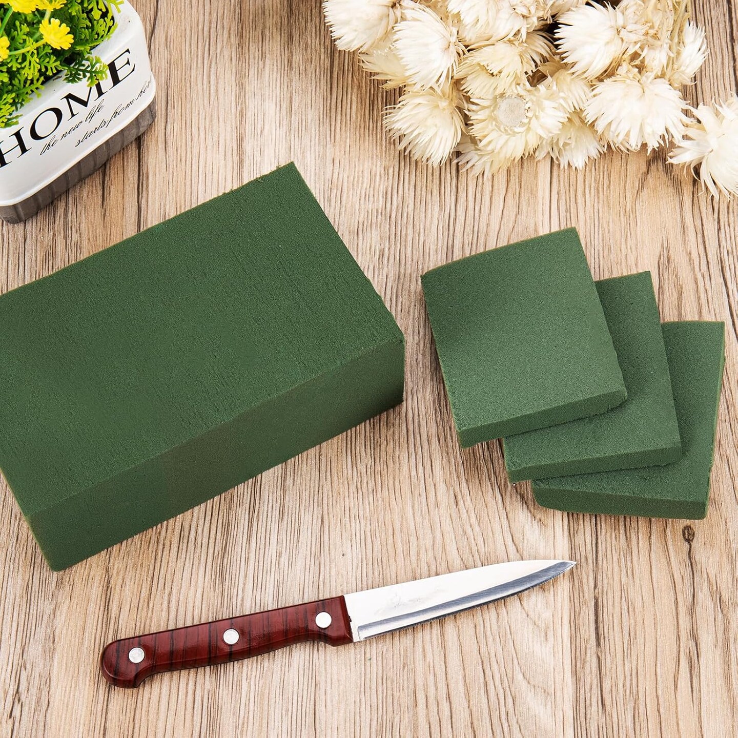 Floral Foam, 2.3 * 3.5 * 8''inches Dry & Wet Floral Foam for Artificial Flowers, 6PCS Green Flower Foam Blocks for Wedding Decoration,Rectangular Floral Foam(6PCS)