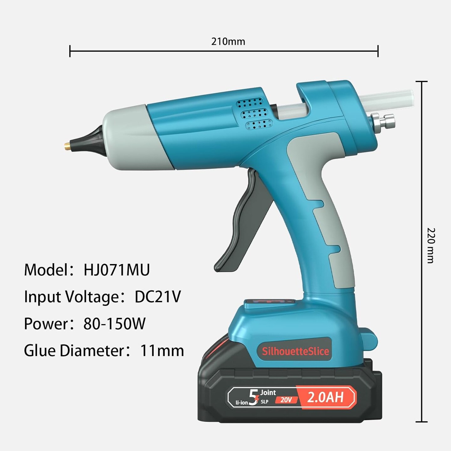 100W Cordless Hot Glue Gun with LED Digital Display and Adjustable Temperature No-Drip Precision Design Tool for DIY Crafts Home Repair Industrial Projects Rapid Heat-Up
