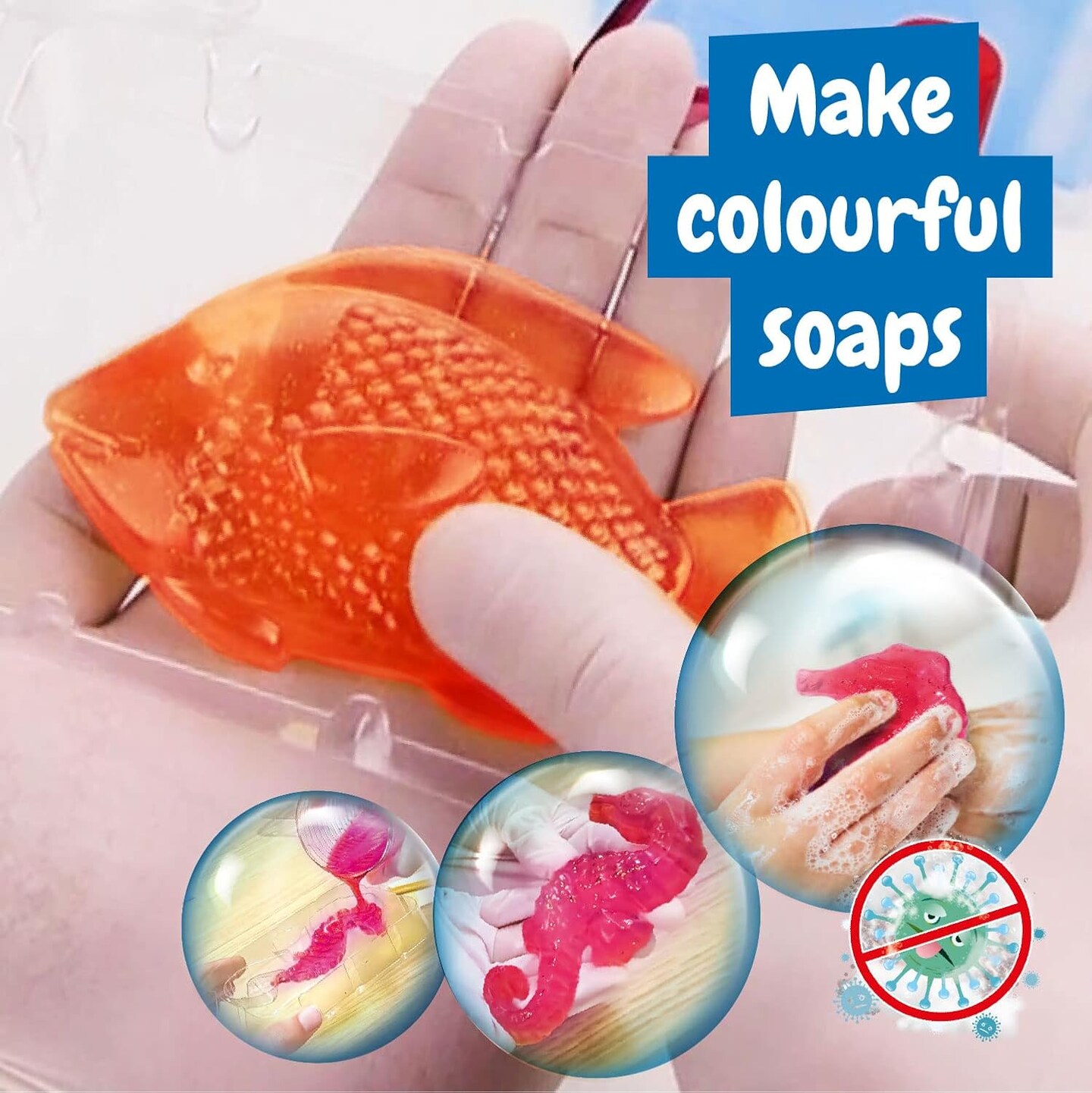 Soap Maker Kit for Kids - Make Your own Soaps and Bath Salts, Soap Moulds for Kids + Gift Bags Included, Crafts for 8+ Year Old Girls and Boys, Stem Toy, Gift for Girls and Boys Age 8-12+