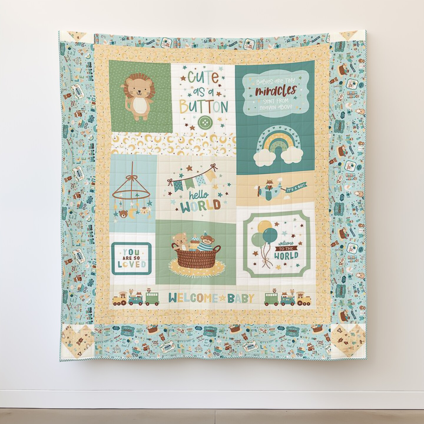 Cute as a Button Boy Panel Quilt Kit (kt-16760) | Riley Blake | Sewing Kit