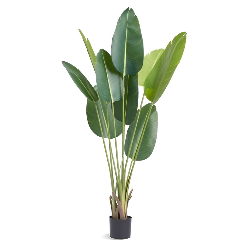 Green PE Lifelike Paradise Bird Palm Tree – Tall Faux Plant Decor