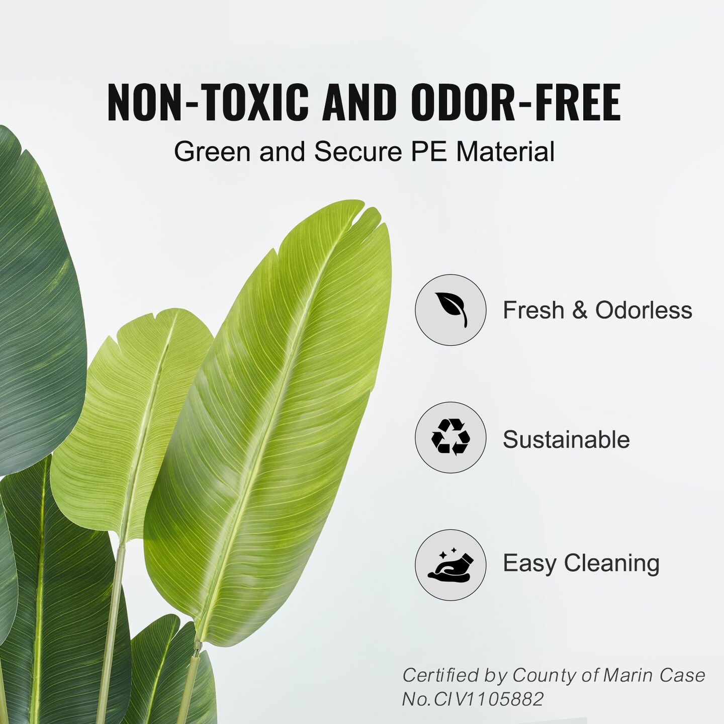 Green PE Lifelike Paradise Bird Palm Tree – Tall Faux Plant Decor