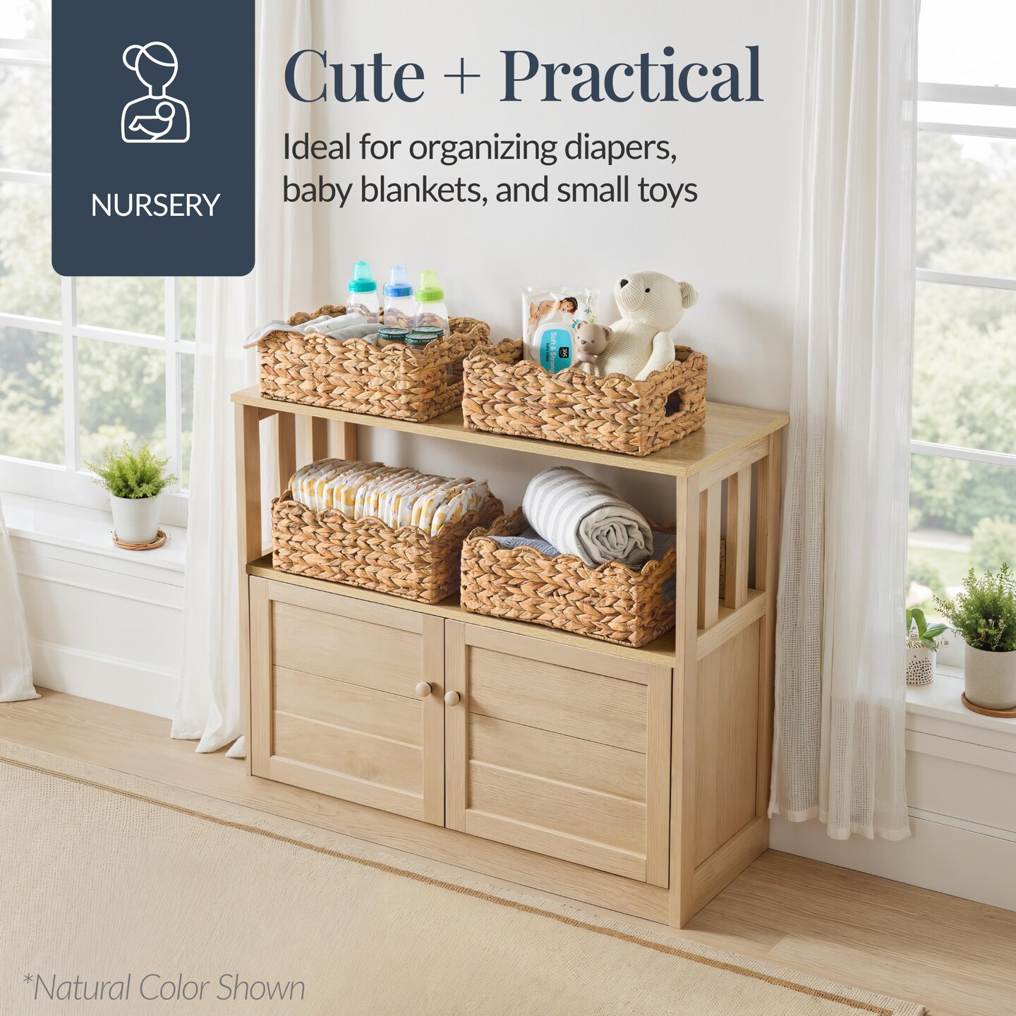 Best Choice Products 9x12 Scalloped Shelf Baskets, Woven Storage Bins, 4 Pack