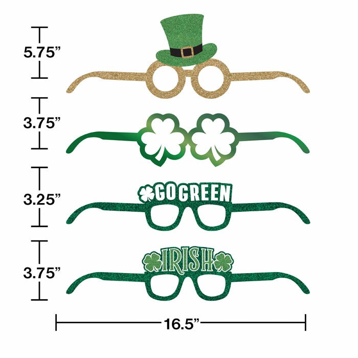 24 pc Bulk St. Patrick&#x27;s Day Deluxe Paper Eyeglasses