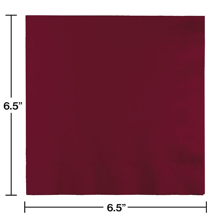 500 pc Bulk Burgundy Luncheon Napkins 3 ply