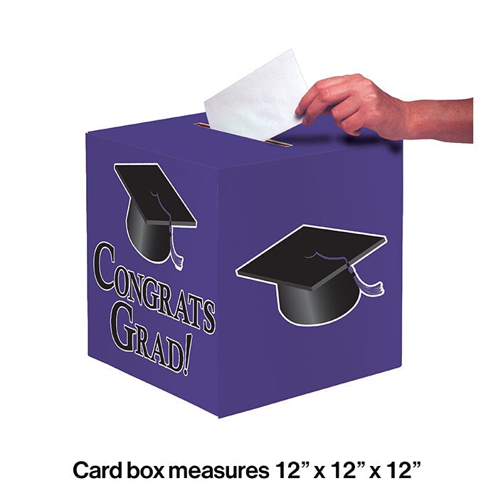 6 pc Bulk Graduation Card Boxes Purple
