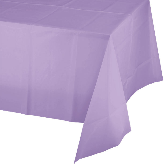 12 pc Bulk Luscious Lavender Plastic Table Covers 54 inch x 108 inch