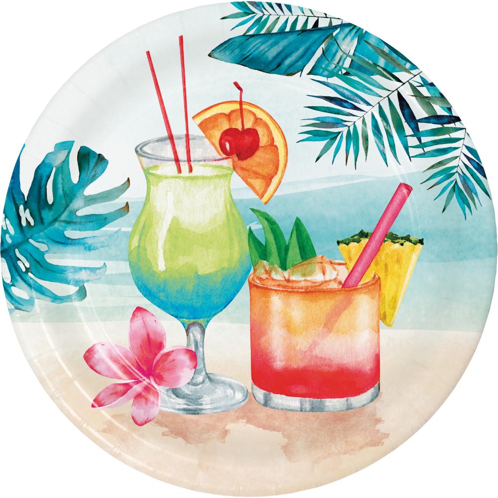 96 pc Bulk Summer Breeze Paper 8.75&#x22; Dinner Plate