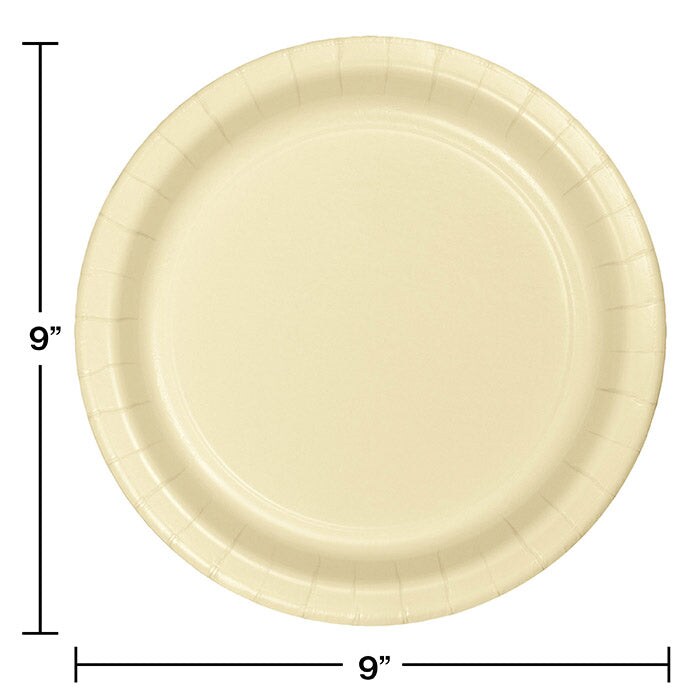 240 pc Bulk Ivory Sturdy Style 8.75 inch Dinner Plates