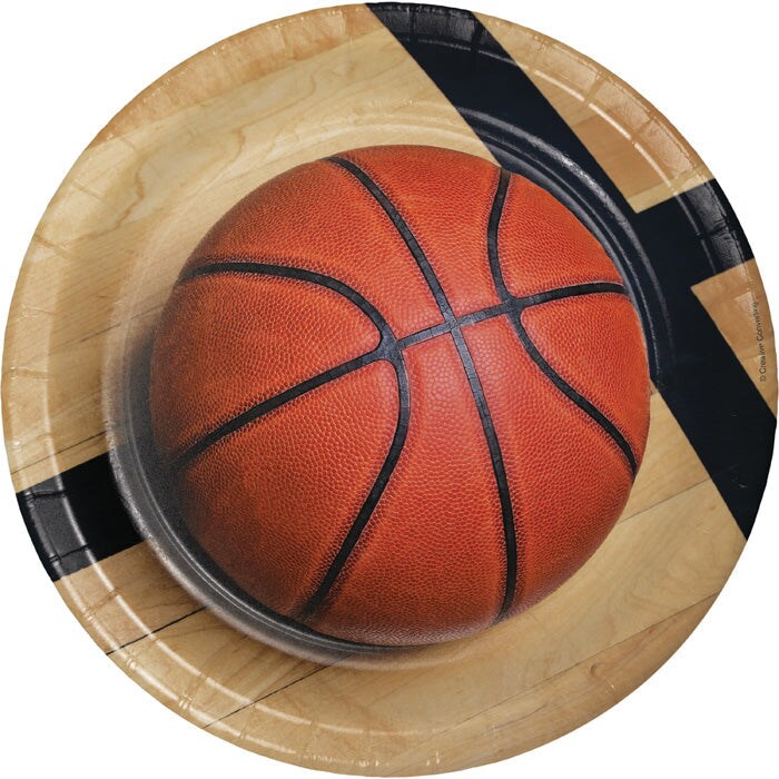96 pc Bulk Basketball Dinner Plates