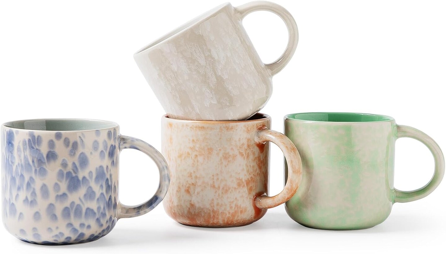 12 OZ Coffee Mugs Set of 4, Ceramic Coffee Mugs