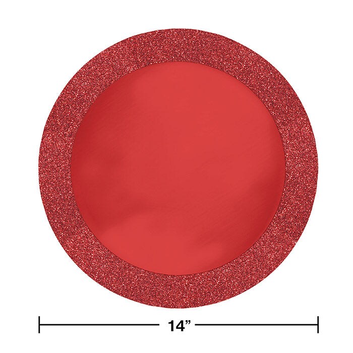 96 pc Bulk Red Glitz Placemat with Glitter Border