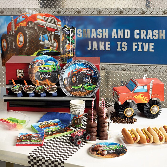 12 pc Bulk Monster Truck 16 oz Plastic Cups