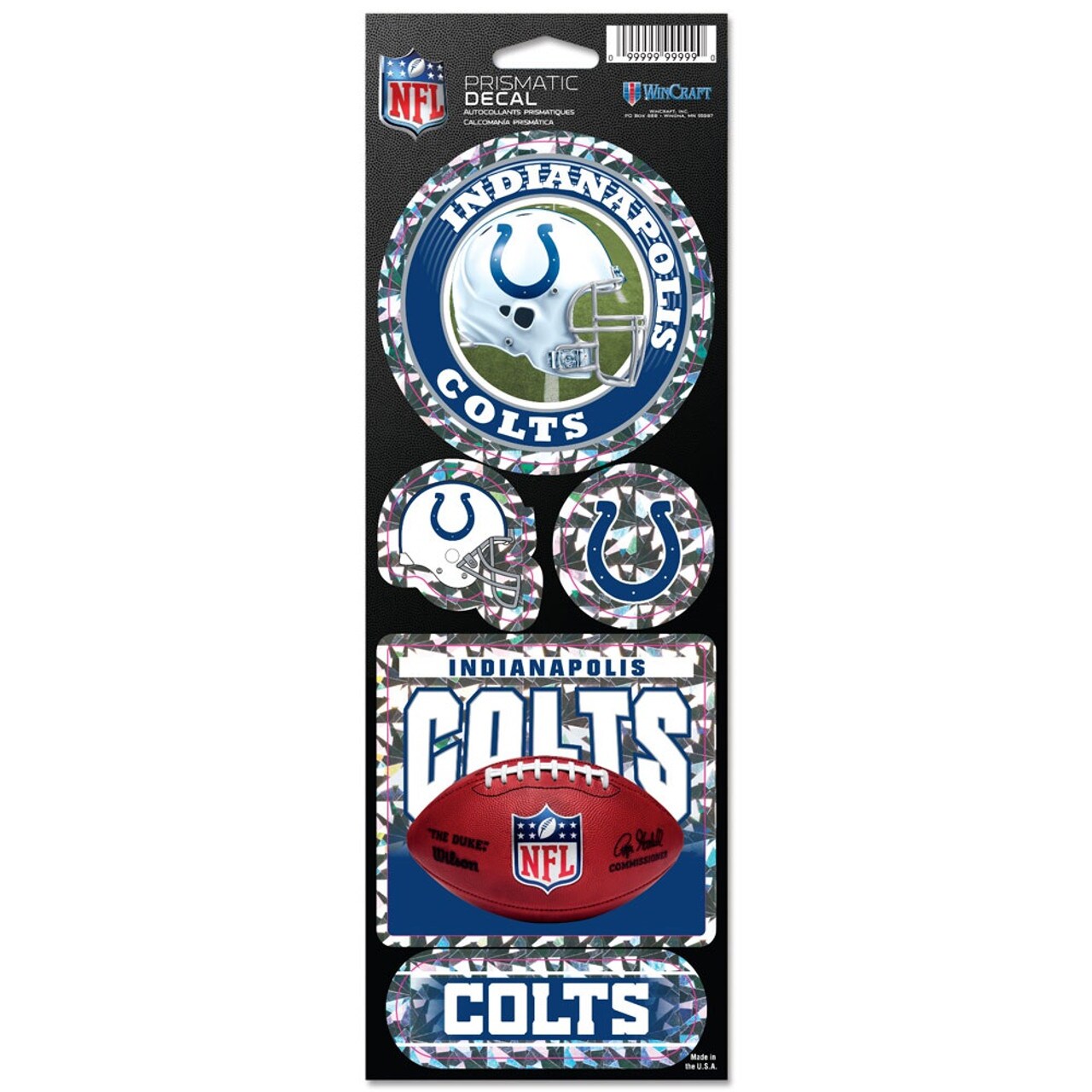 Wincraft NFL Indianapolis Colts Prismatic Stickers, Team Color, One Size