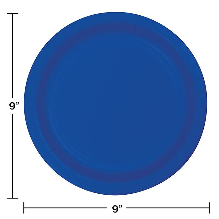 240 pc Bulk Cobalt Blue Sturdy Style 8.75 inch Dinner Plates