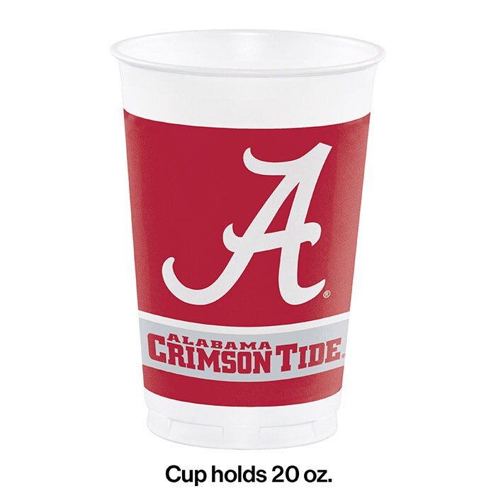 96 pc Bulk University of Alabama 20 oz Plastic Cups