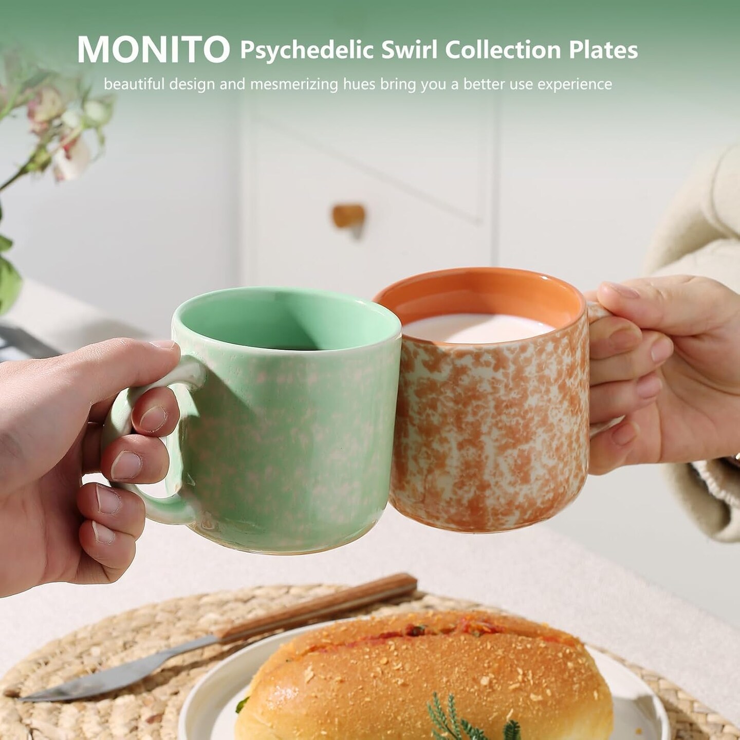 12 OZ Coffee Mugs Set of 4, Ceramic Coffee Mugs