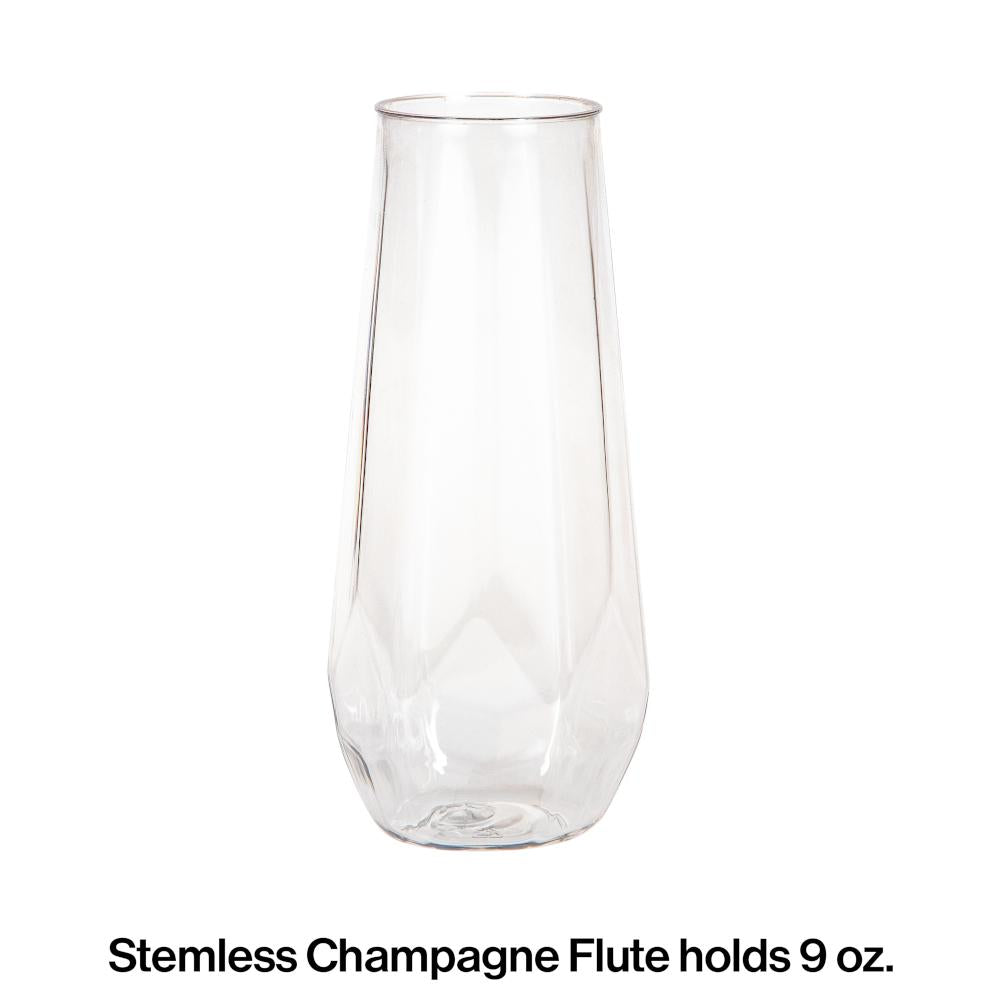 24 pc Bulk Plastic Fractal Stemless Champagne Tumblers