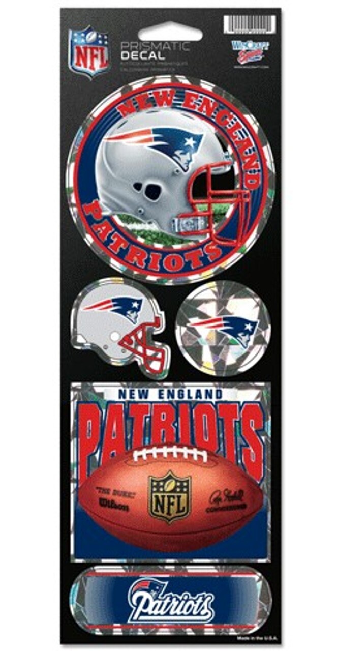 Wincraft NFL New England Patriots Prismatic Stickers, Team Color, One Size