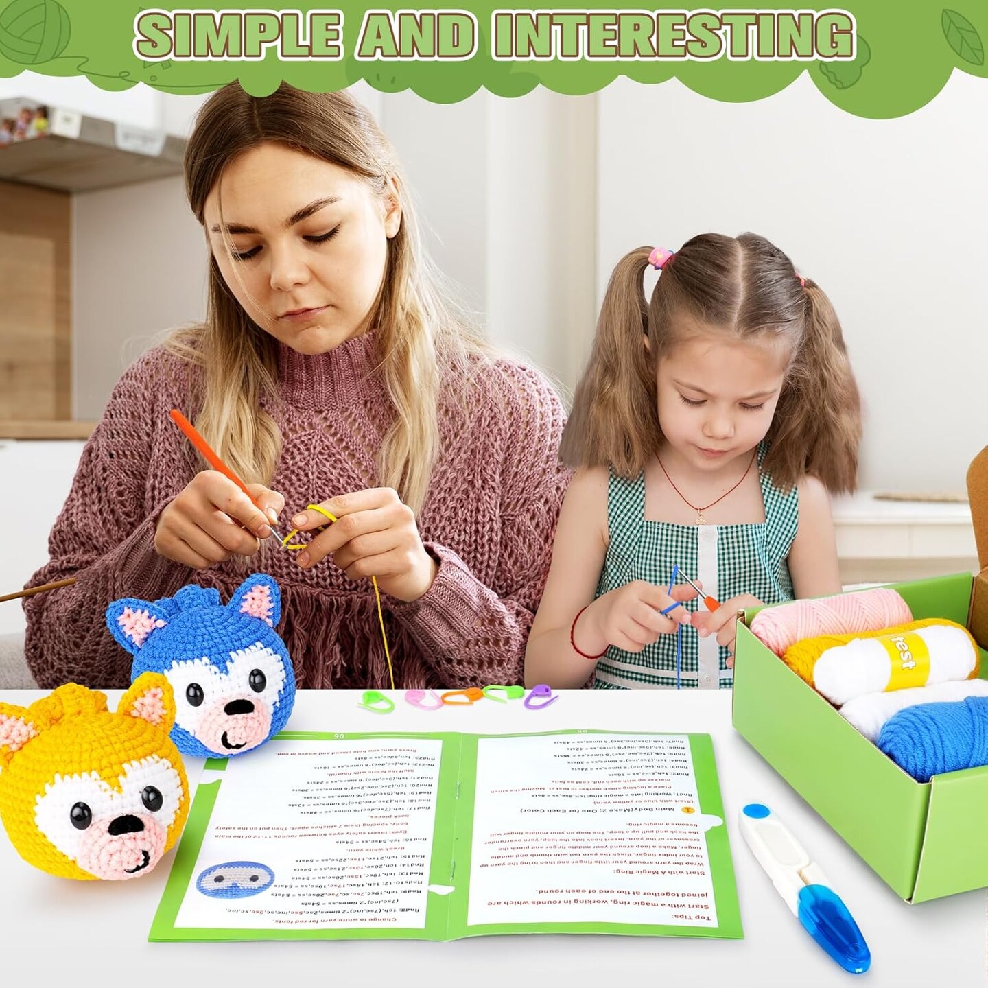 Crochet Kit for Beginners - 2 PCS Hedgehog Crochet Starter Kit