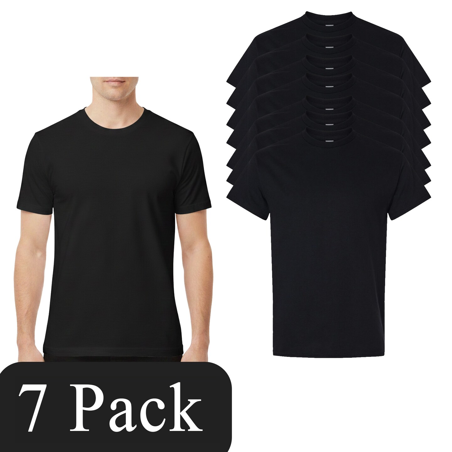 Gildan Unisex Heavy Cotton Craft Blank T-Shirt, Black Bundle Short Sleeve for DIY Projects (3–15 Pack)