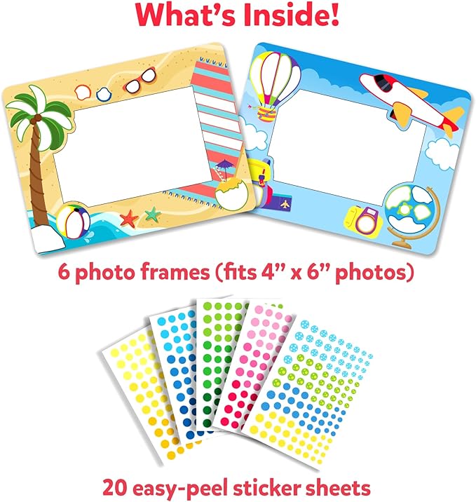Dot It Sticker Art - Photo Frames, Mess-Free Fun for Kids, 500+ Stickers, Craft Kits, DIY Scrapbooking Activity, Travel Toys, Gifts for Boys & Girls Ages 3, 4, 5, 6, 7