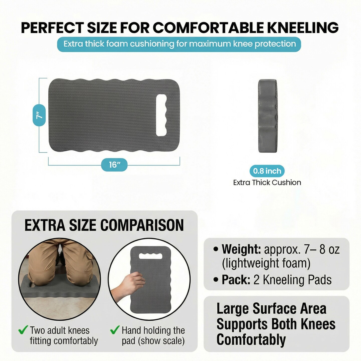 Gardenised Extra Thick Large Foam Kneeling Pad for Gardening Workout Yoga and Exercise Soft Comfortable Knee Cushion Mat for Floor Work Cleaning Yard Tasks and Home Projects