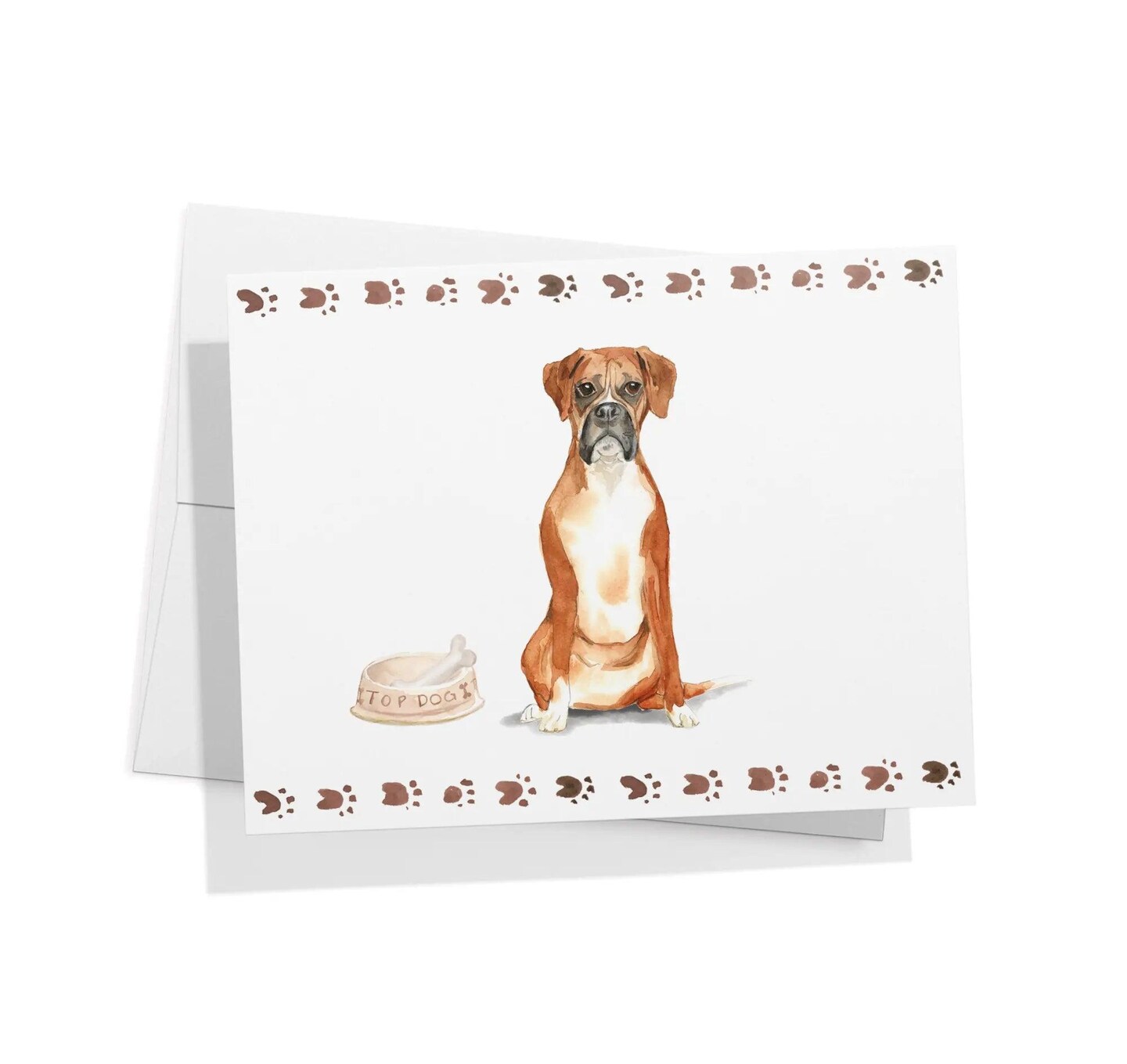 Twigs Paper - Boxer Dog Greeting Cards 12-Count - Boxer Dog Cards with Envelopes - Dog Lover Blank Note Cards - Eco-Friendly Recycled Paper - Made in USA (5.5 x 4.25)