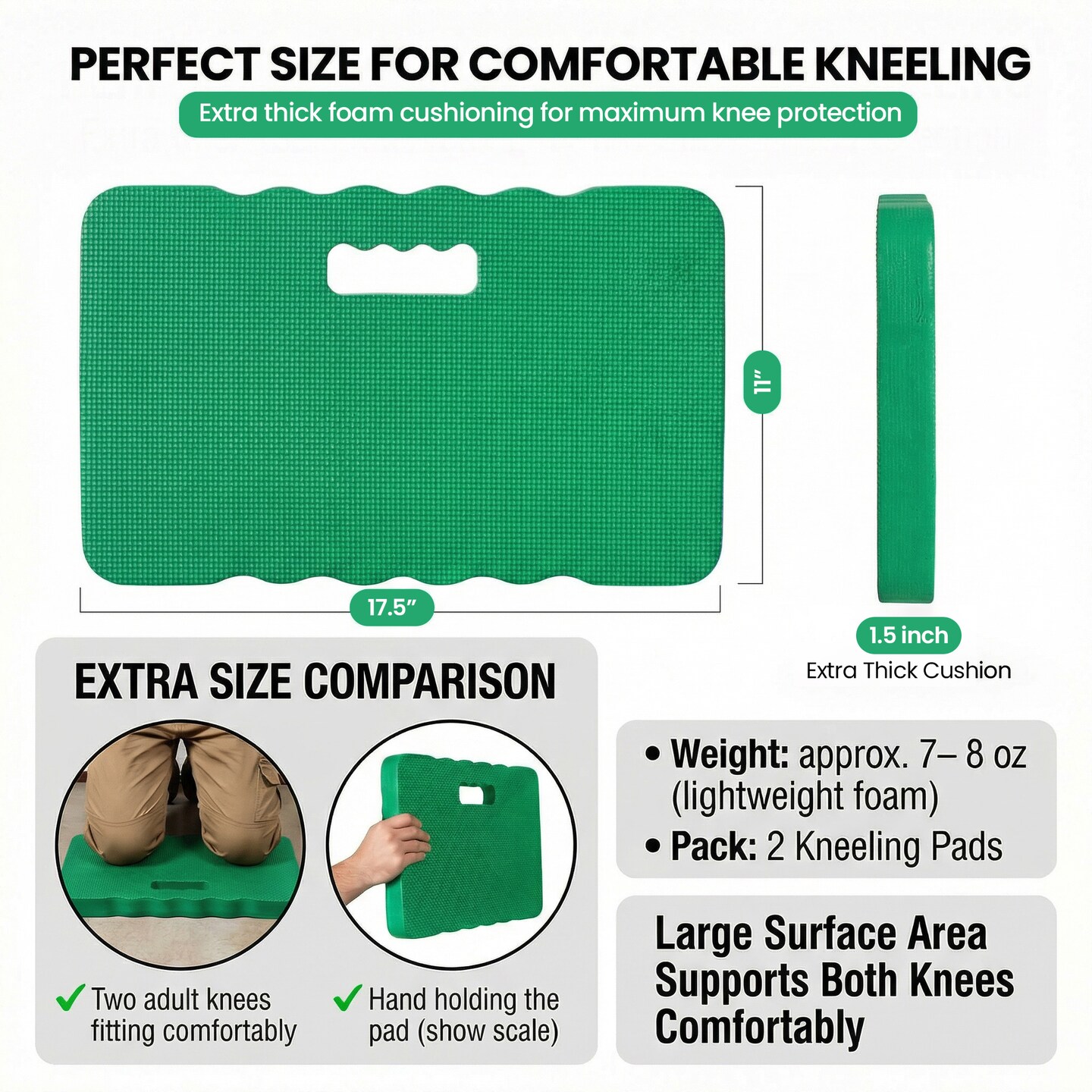 Gardenised Extra Thick Large Foam Kneeling Pad for Gardening Workout Yoga and Exercise Soft Comfortable Knee Cushion Mat for Floor Work Cleaning Yard Tasks and Home Projects