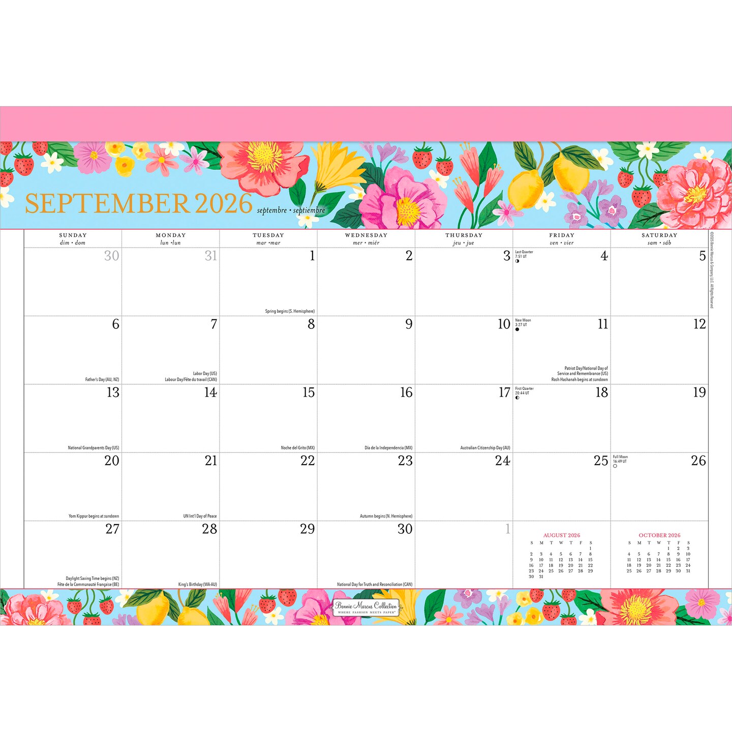 Bonnie Marcus OFFICIAL | 2026 15.5 x 11 Inch Monthly Desk Pad Calendar