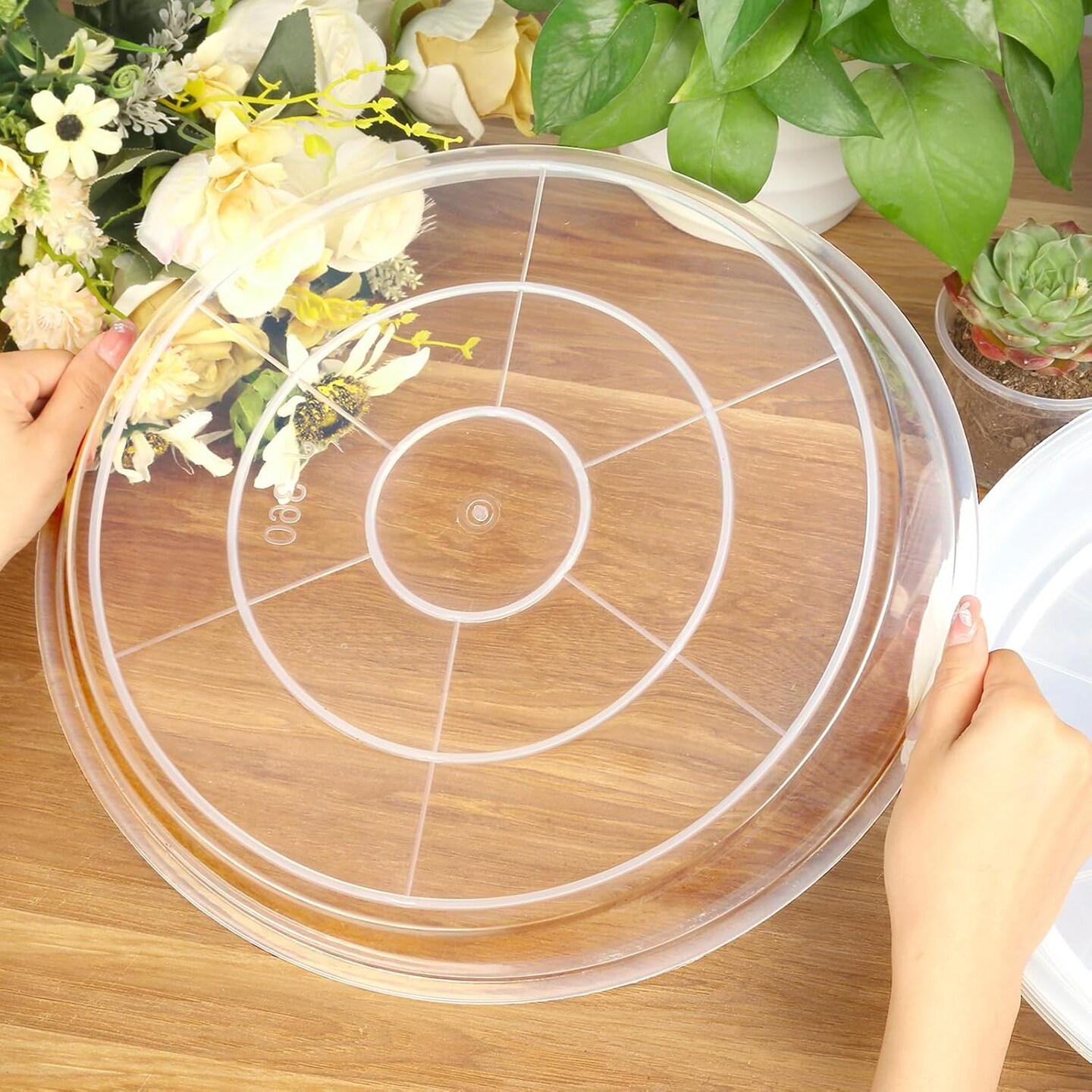 6-Pack Clear Plant Saucers – Durable Water Catcher Trays for Indoor & Outdoor Planters, Sturdy Plastic Base Plates for Flower Pots, 6.2"