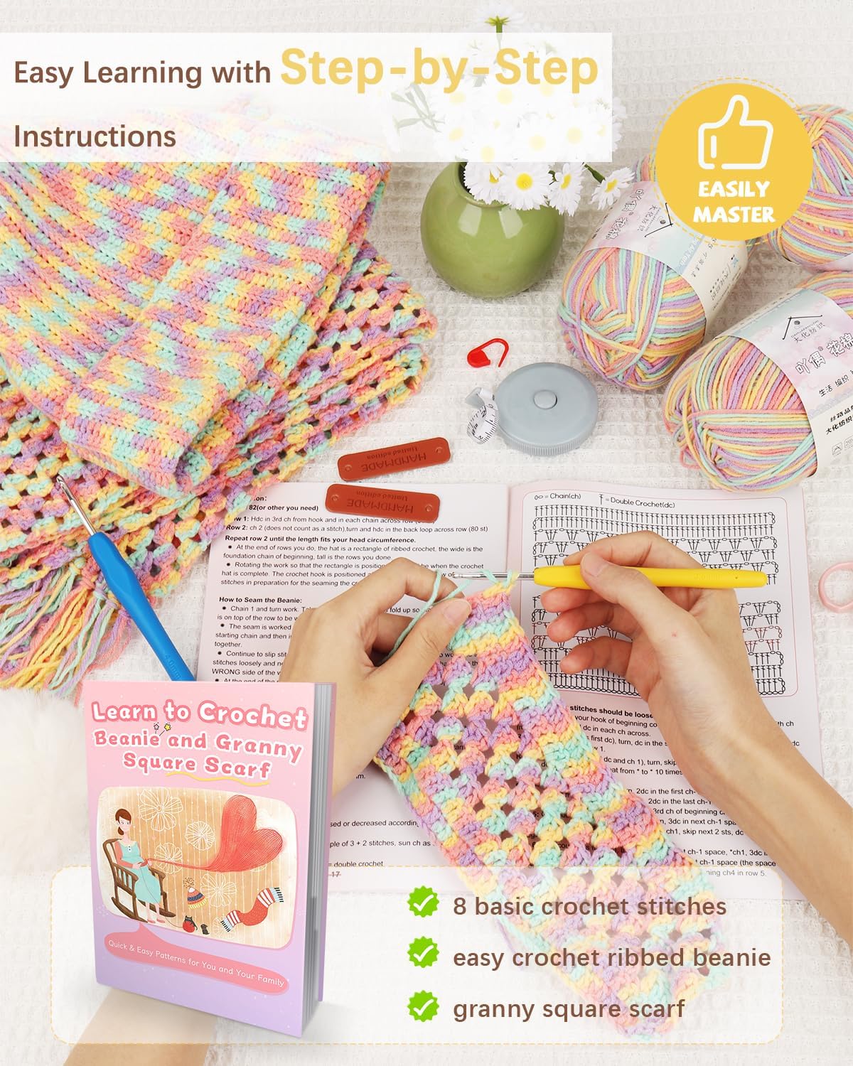 Crochet Kit for Beginners-Crochet Kit for Adults &#x26; Kids