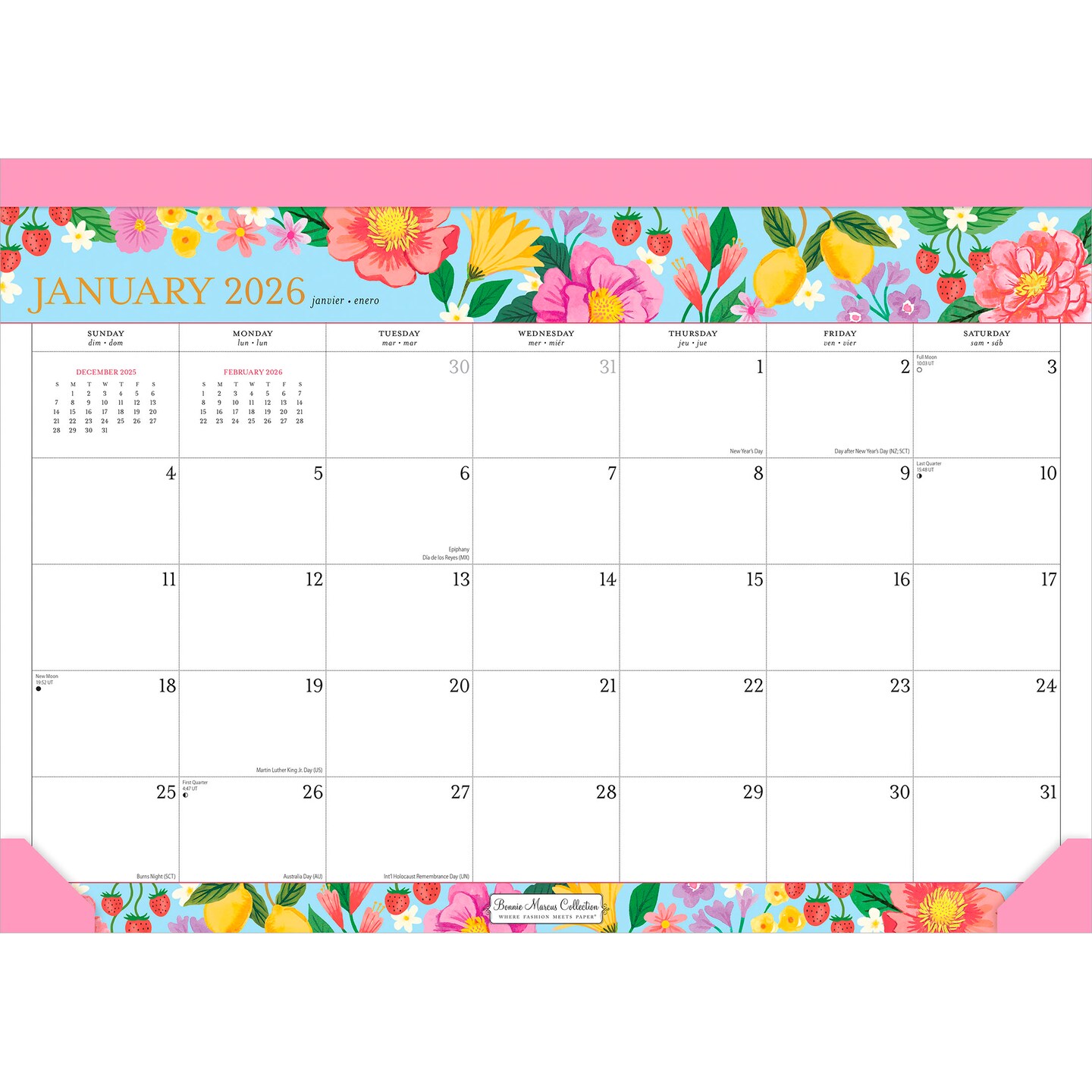 Bonnie Marcus OFFICIAL | 2026 17 x 12 Inch Monthly Desk Pad Calendar