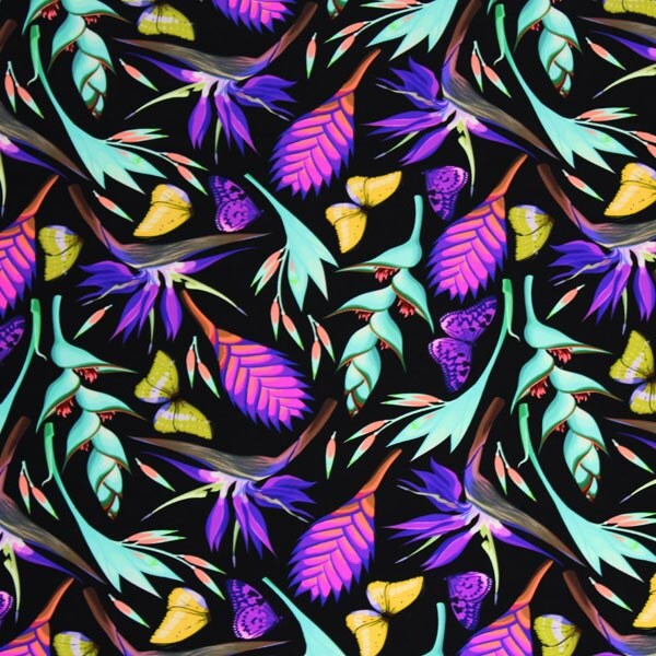 Butterflies Birds of Paradise Printed Spandex