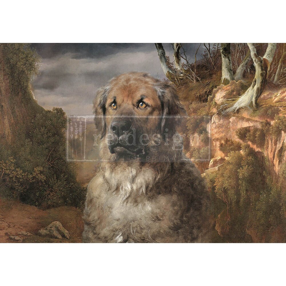 Redesign A1 Decoupage Rice Paper (Mulberry Tissue Paper) &#x2013; Loyal Friend - 23.4&#x2033;X33.1&#x2033;