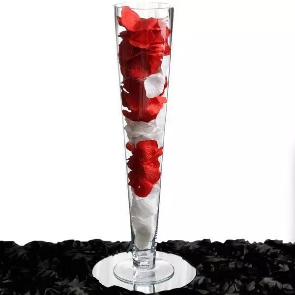 4 pcs 28" tall Trumpet Clear GLASS VASES Wedding Party Centerpieces