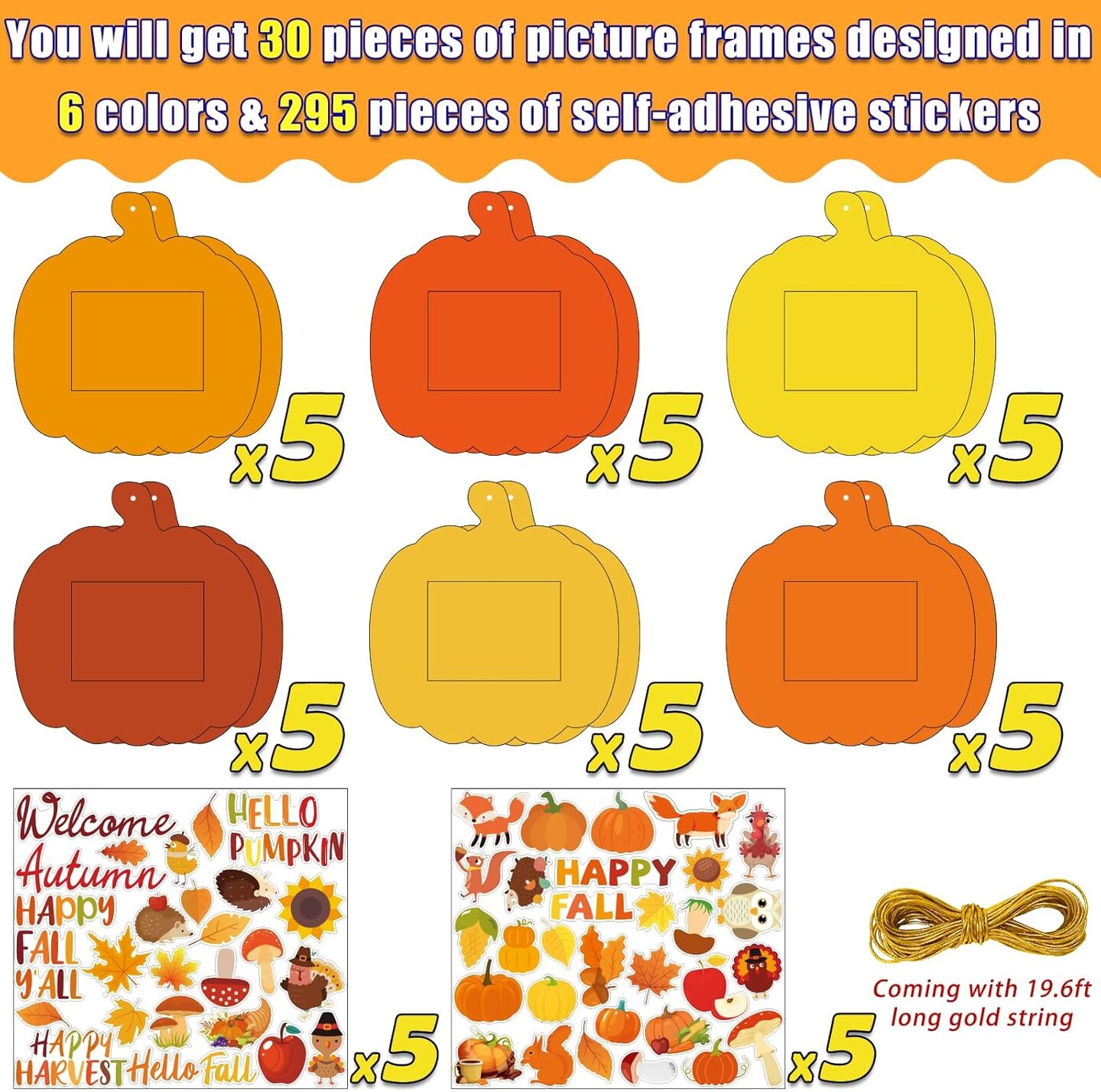 30 Packs Fall DIY Picture Frames Craft Kit