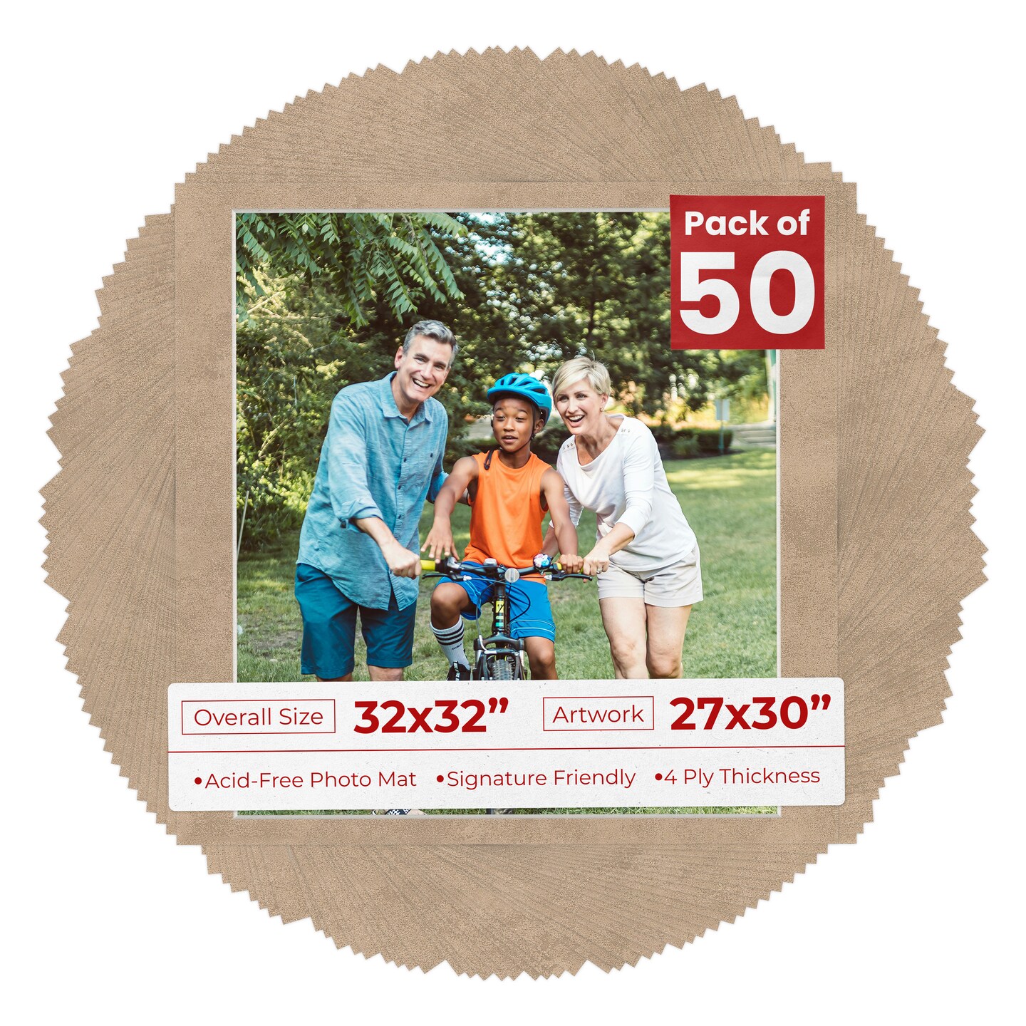 Earthen Taupe Mat Board for 32x32 Frames - Fits 27x30 Photos, Color ...