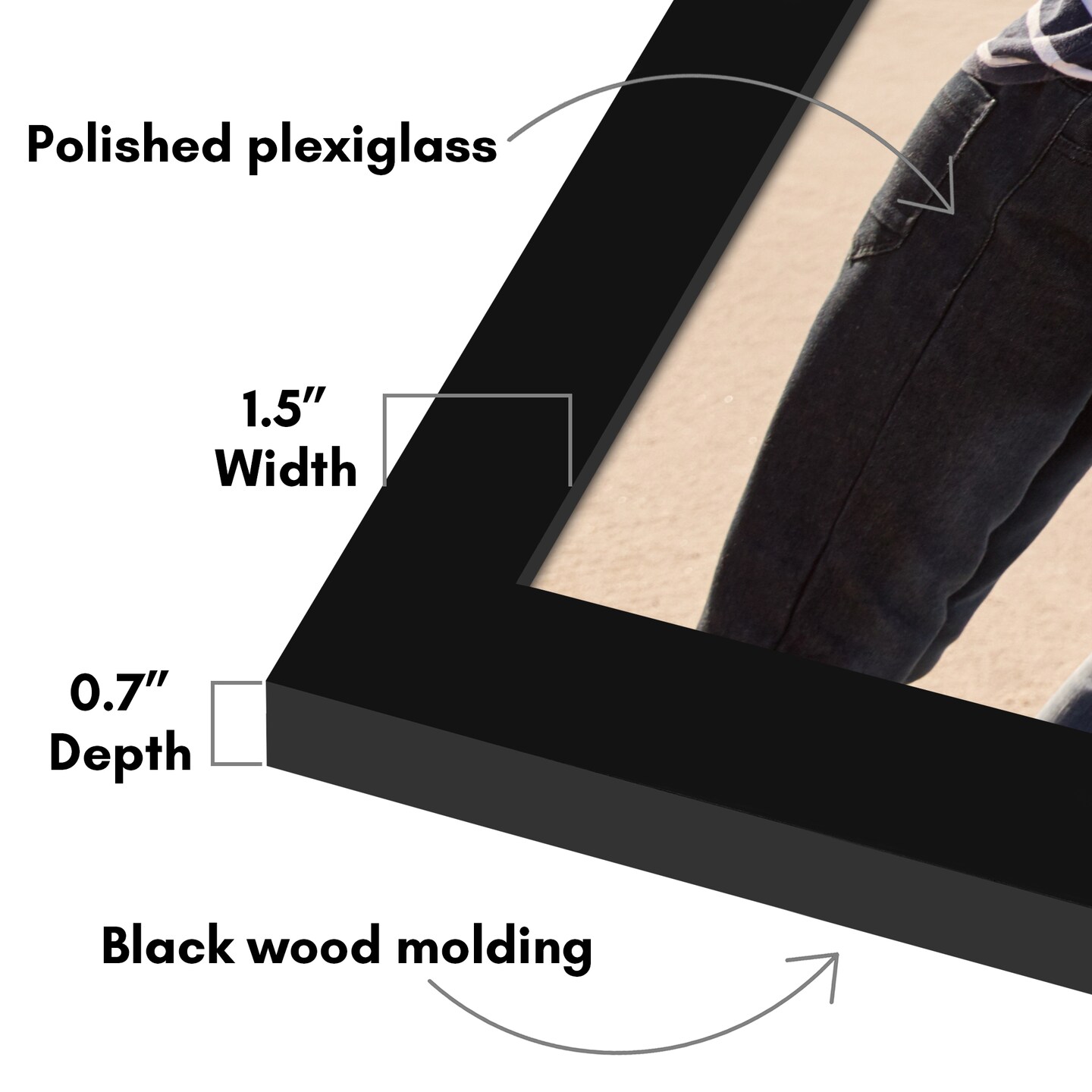 Americanflat Gallery Poster Frame - Wooden Picture Frame for Wall Art - Plexiglass Cover - Hanging Hardware for Horizontal or Vertical Display