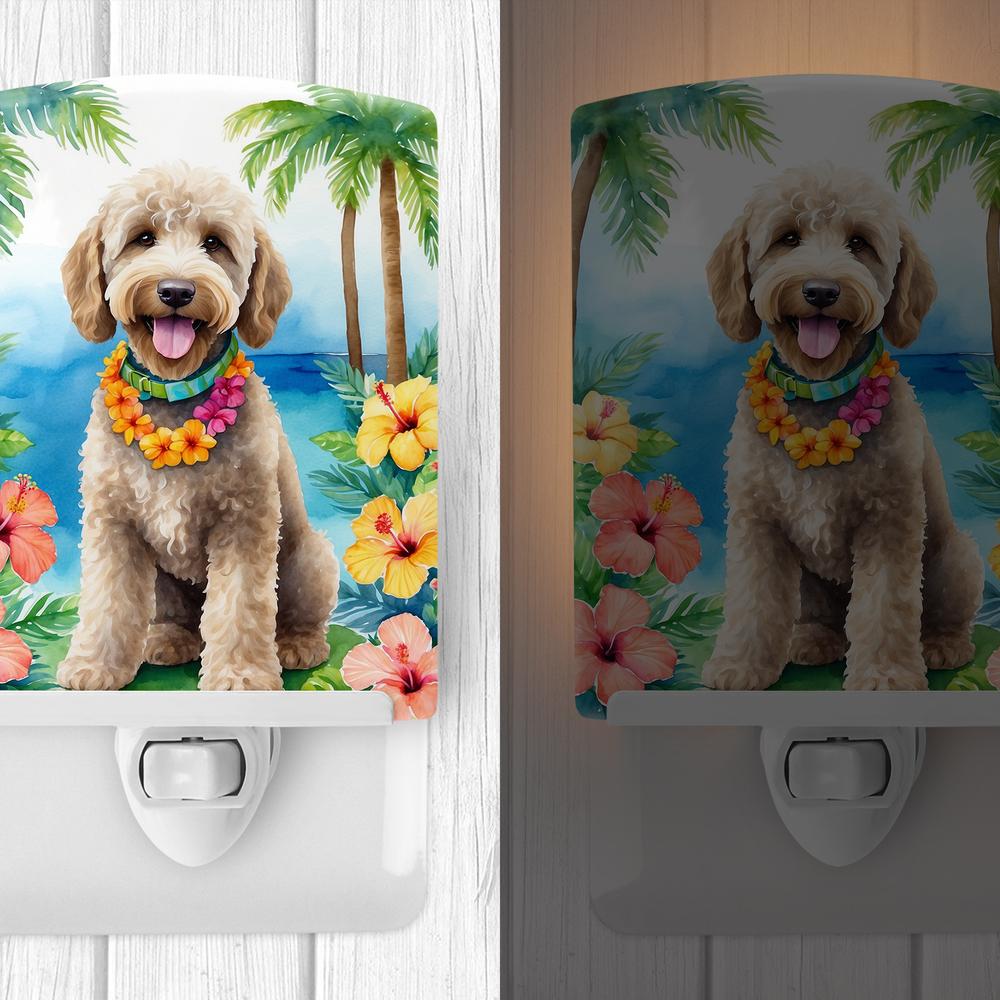 Edge Collections - 6" x 4" - Multicolor - Luau Ceramic Night Light for Bedroom Bathroom - 1 Piece